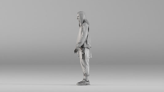 MM1347 Casual Male with Long Hair