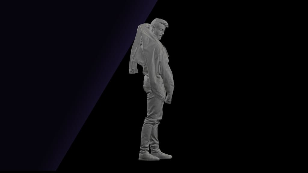 S3Ds0073 Smart Male Putting Jacket On Figure