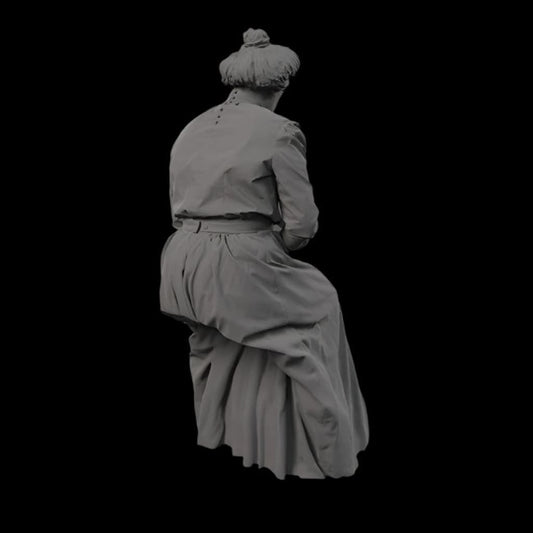 132s-0128 Victorian/Edwardian Lady Reading Book Figure