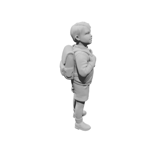 MM1491 Schoolboy Standing with Backpack and Shorts Looking Up