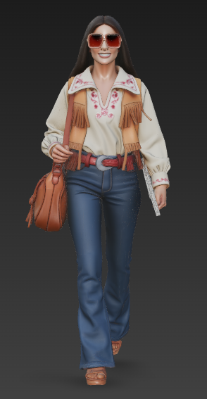 MM338 1970s Street Folks 13-1970s Woman with Sunglasses and Bag