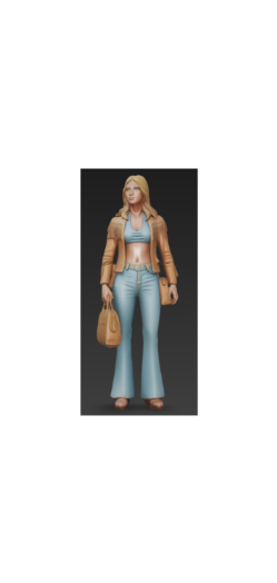 MM339 1970s Street Folks 14-1970s Woman in Blue Outfit
