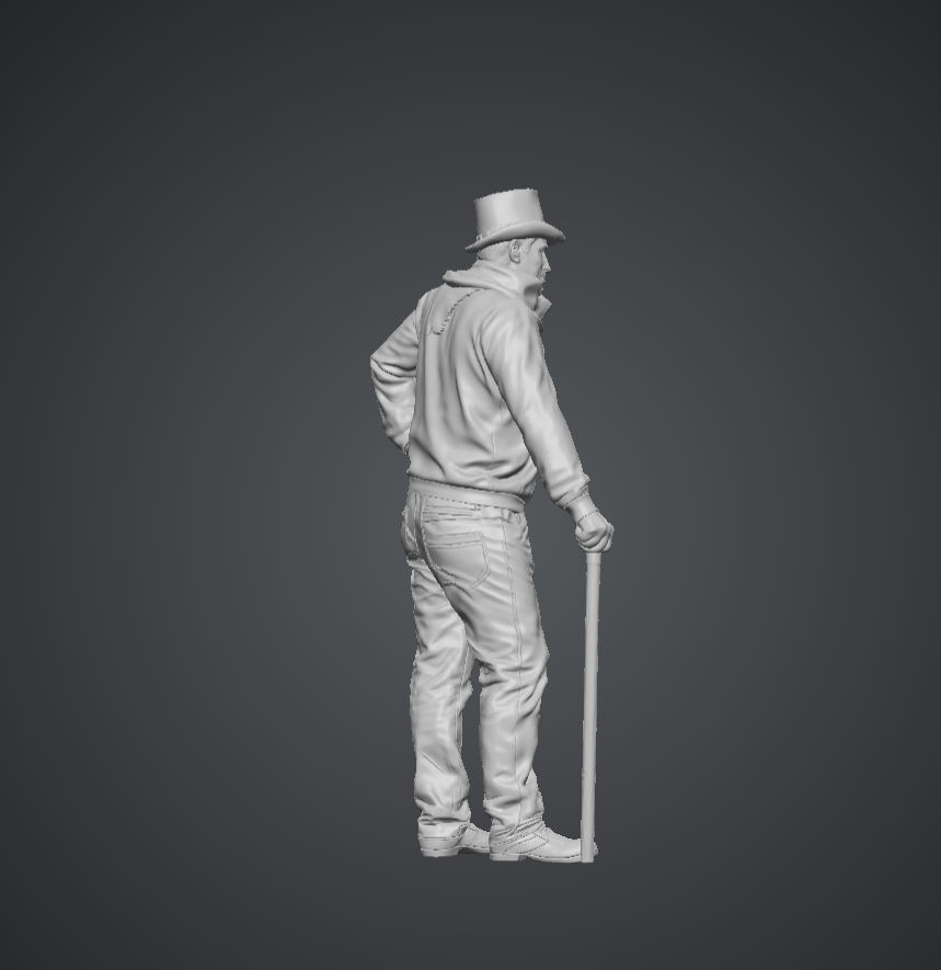 MM226 Older Male in Top Hat with Cane
