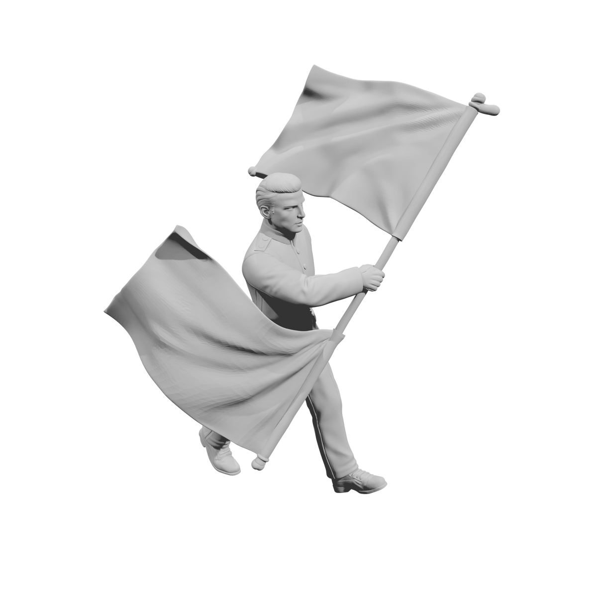 MM2253 HS Marching Band Member-29 Walking Bearer with Dual Flags