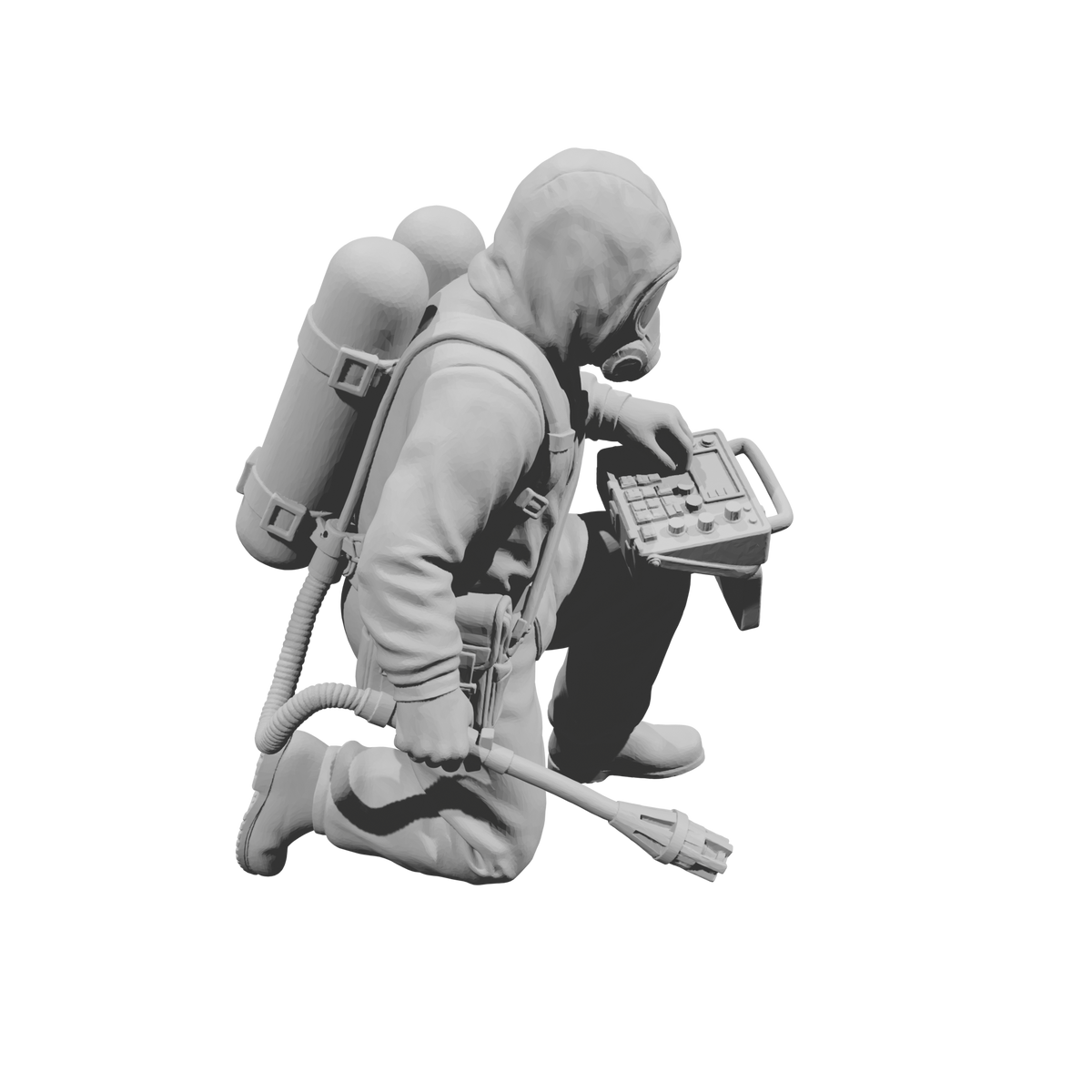 MM2190 Hazmat Materials Crew-22 Kneeling Operator with Monitor