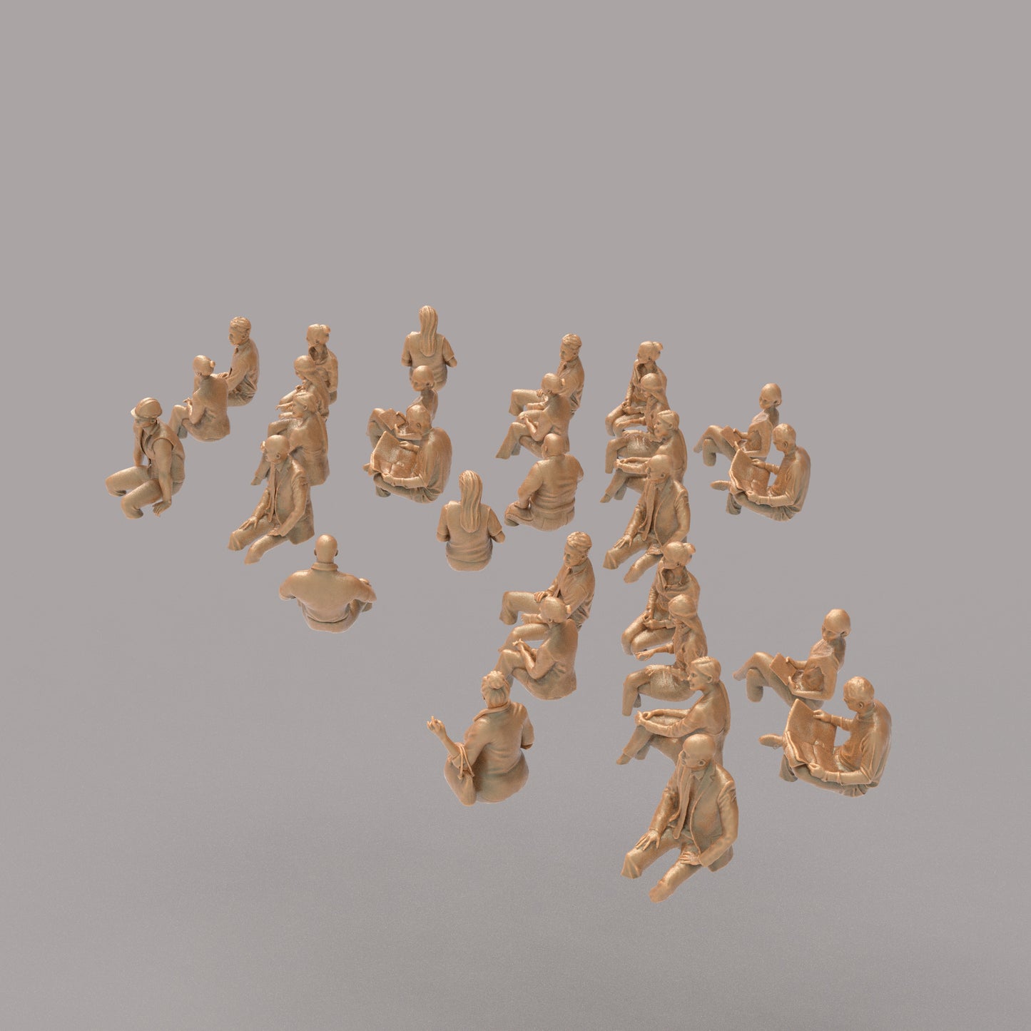 MM873 Sitting Train or Bus Passengers x 30 Legs Cut