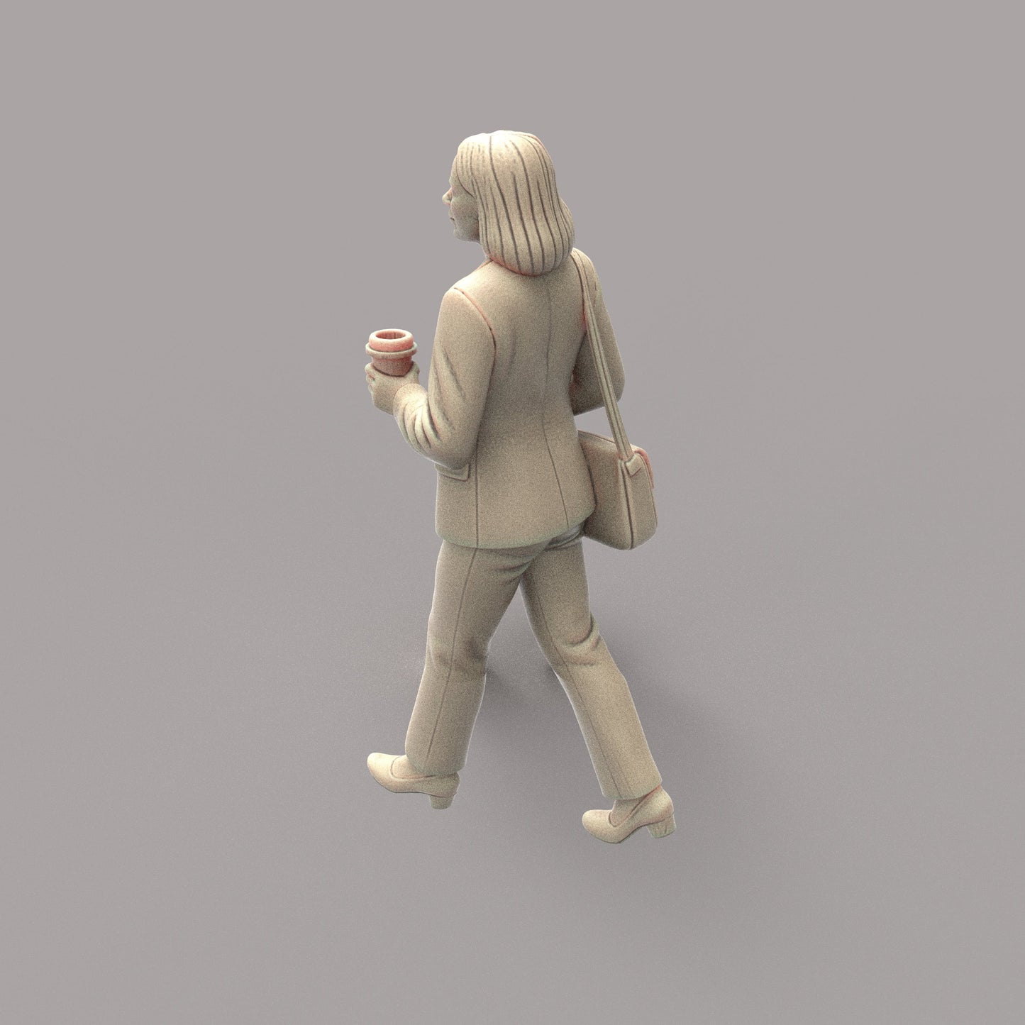 MM4168 Female Walking with Coffee