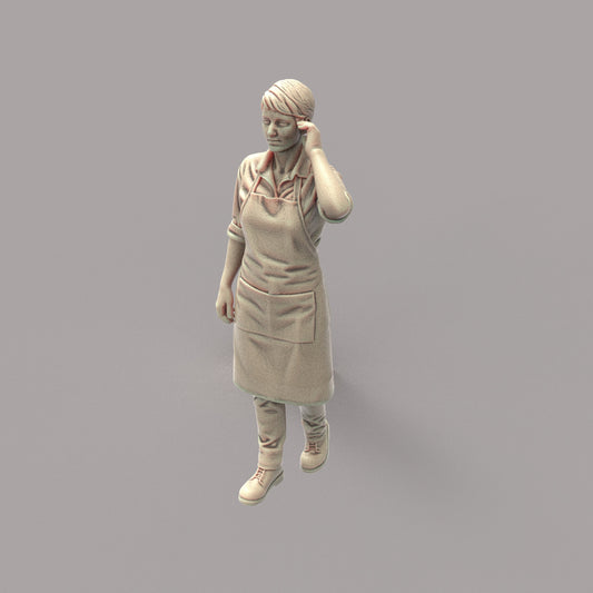 MM4174 Female in Apron Hand on Ear