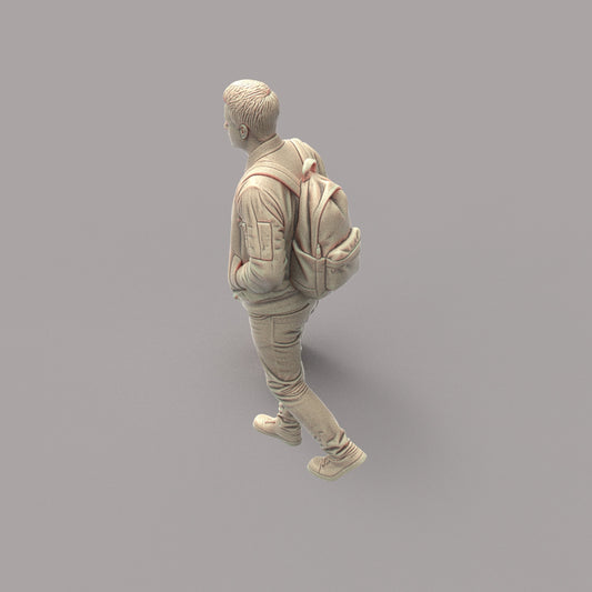 MM4178 Young Male Walking with Backpack