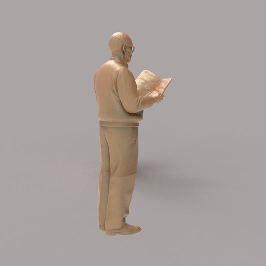 MM4320 Old Fella reading Paper