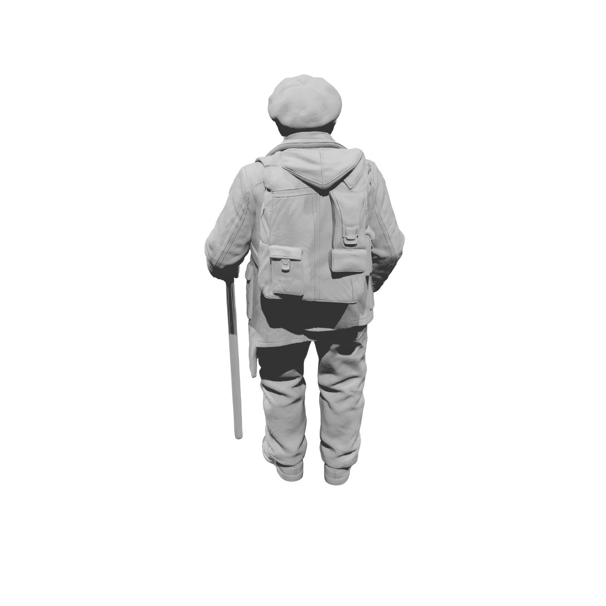 MM2265 WW2 France 1940s Refugees-12 Man with Pack and Cane