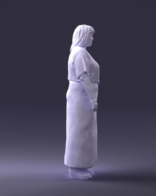 Young Girl In Long Dress Arm On Hip Figure