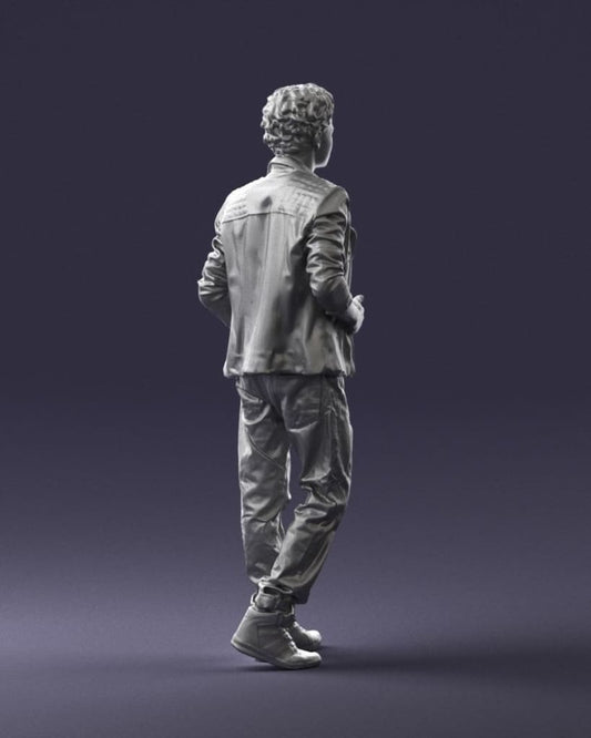 Trendy Young Teenager In Jacket And Trousers Figure