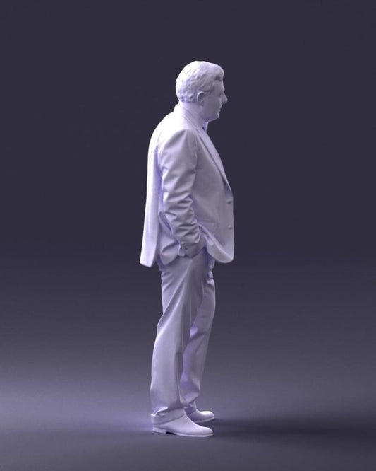 Older Male In Suit And Bow Tie Figure