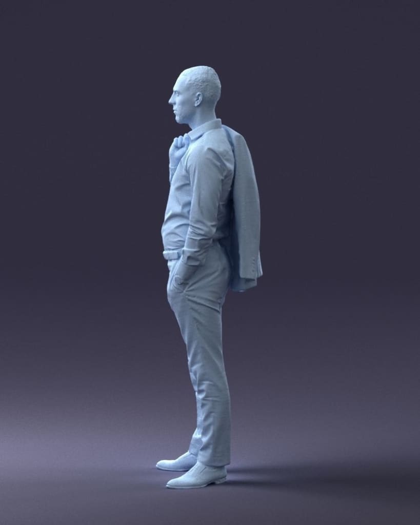 Business Man With Jacket On Shoulders Figure