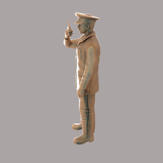 MM309 Police/Security Guard on Radio Figure