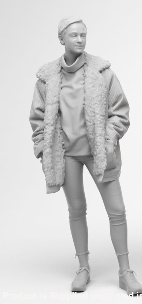 Trendy Girl In Winter Coat Figure