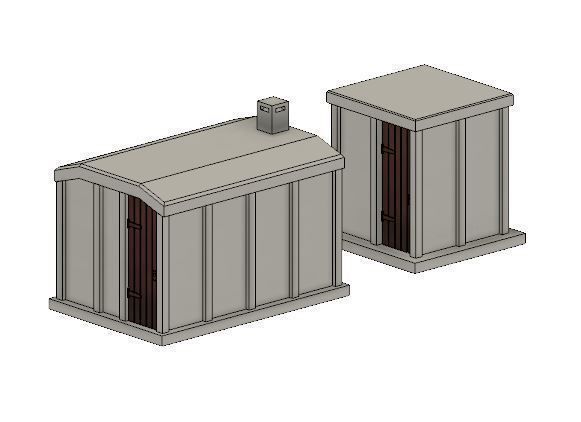 PJD017 Model Railway Lineside Concrete Huts