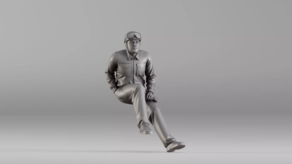 MM1351 Vintage Racing Driver Seated
