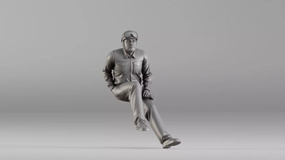 MM1351 Vintage Racing Driver Seated