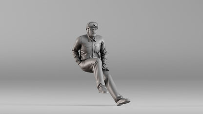 MM1351 Vintage Racing Driver Seated
