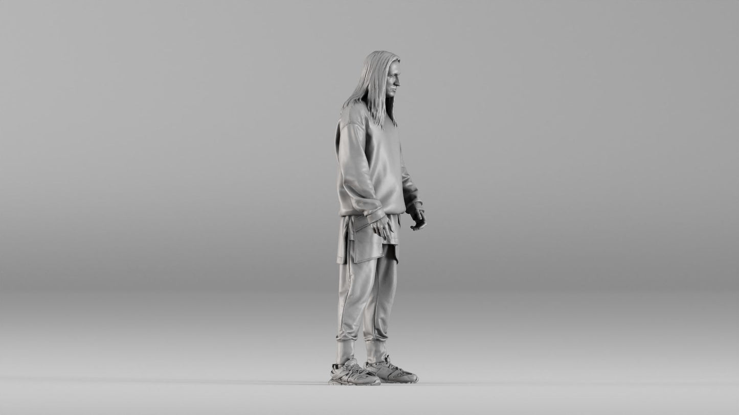 MM1347 Casual Male with Long Hair