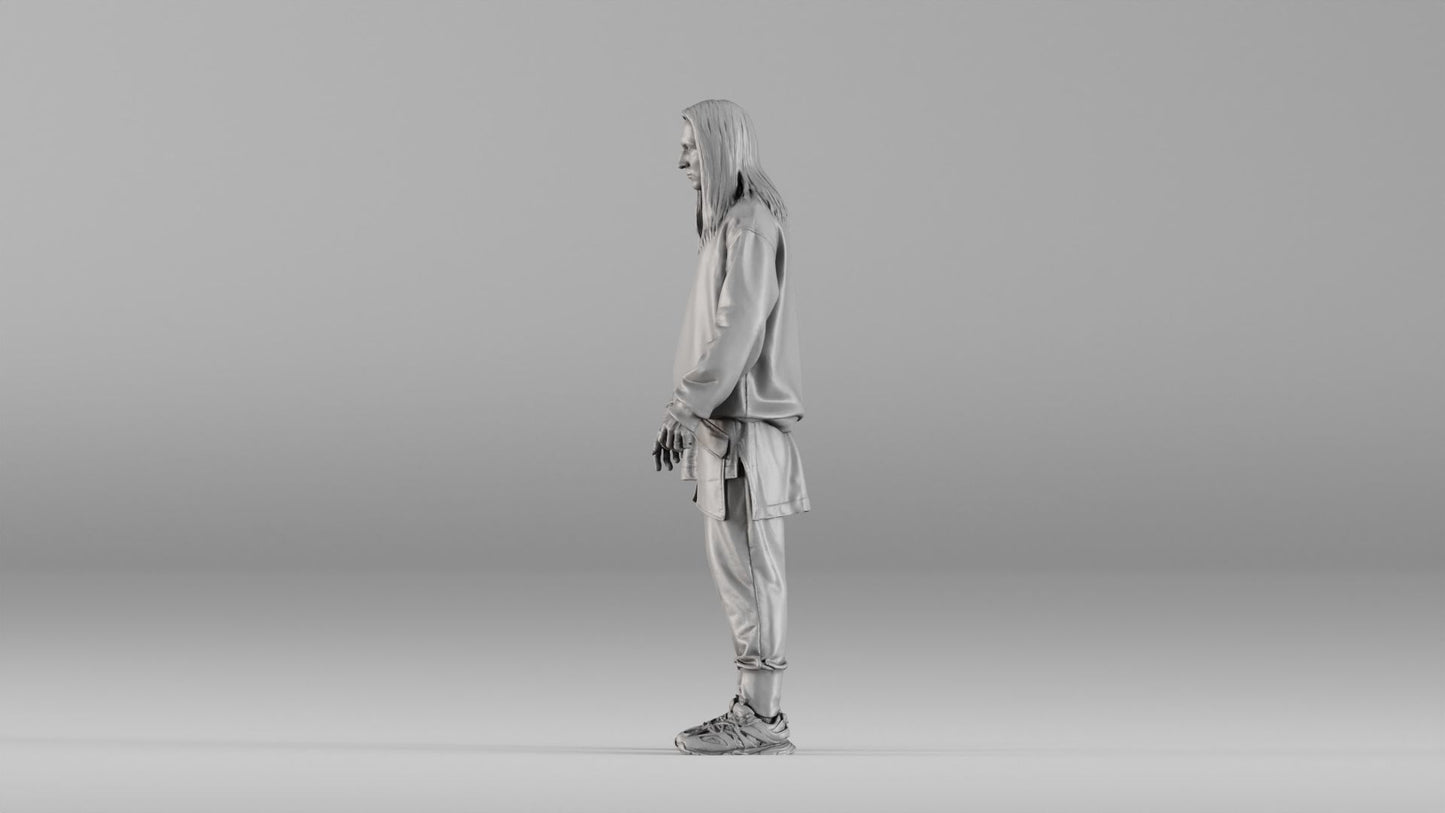 MM1347 Casual Male with Long Hair