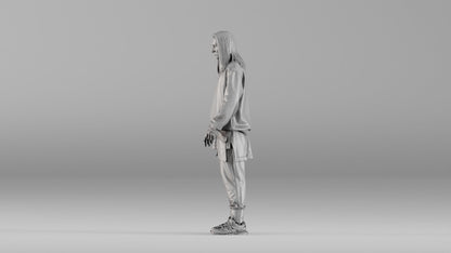 MM1347 Casual Male with Long Hair