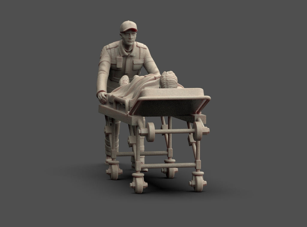 MM1227 Ambulance Crew and Patient on Trolley