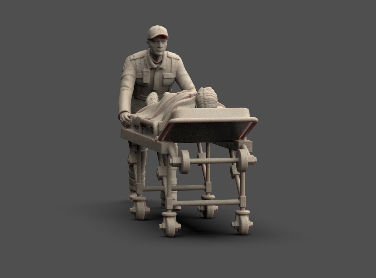 MM1227 Ambulance Crew and Patient on Trolley