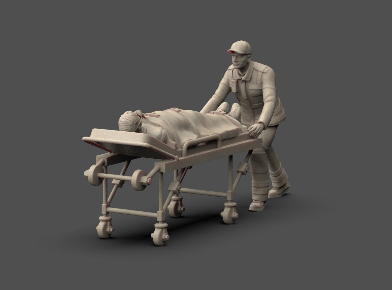 MM1227 Ambulance Crew and Patient on Trolley