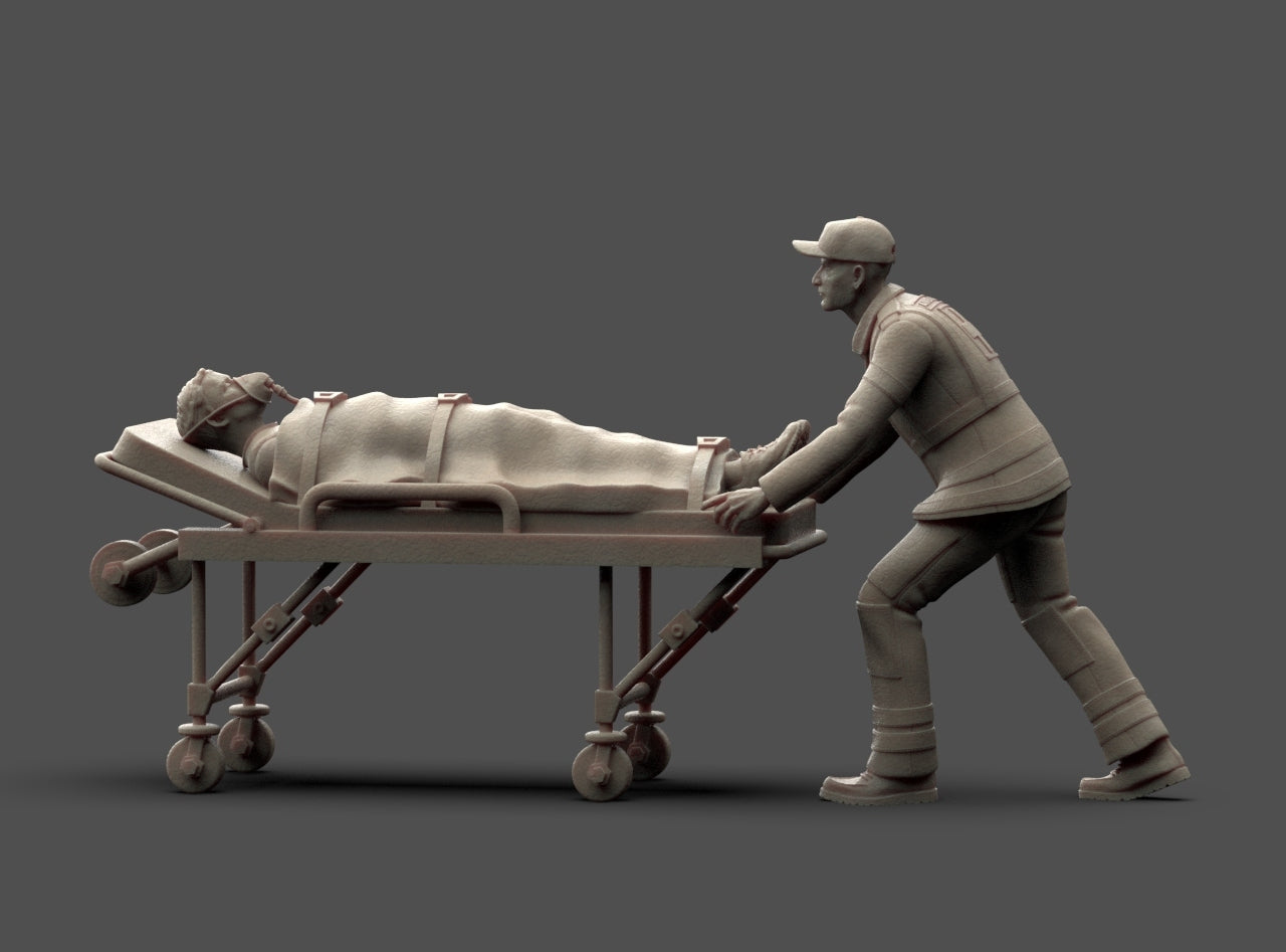 MM1227 Ambulance Crew and Patient on Trolley