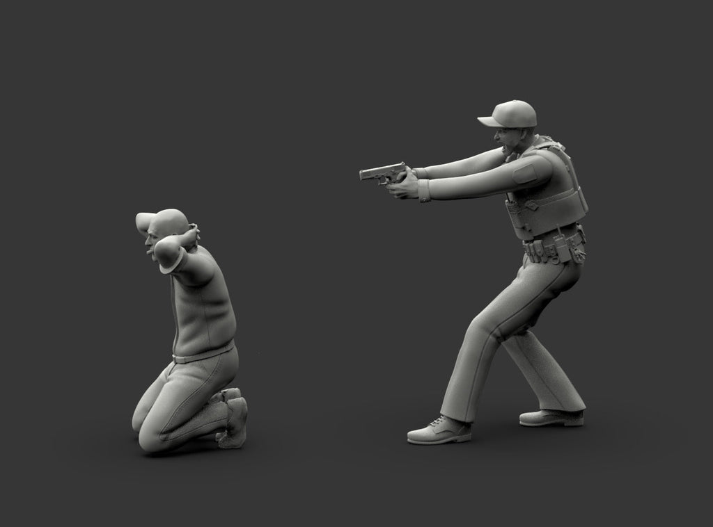 MM1222 Armed Policeman Arresting Suspect