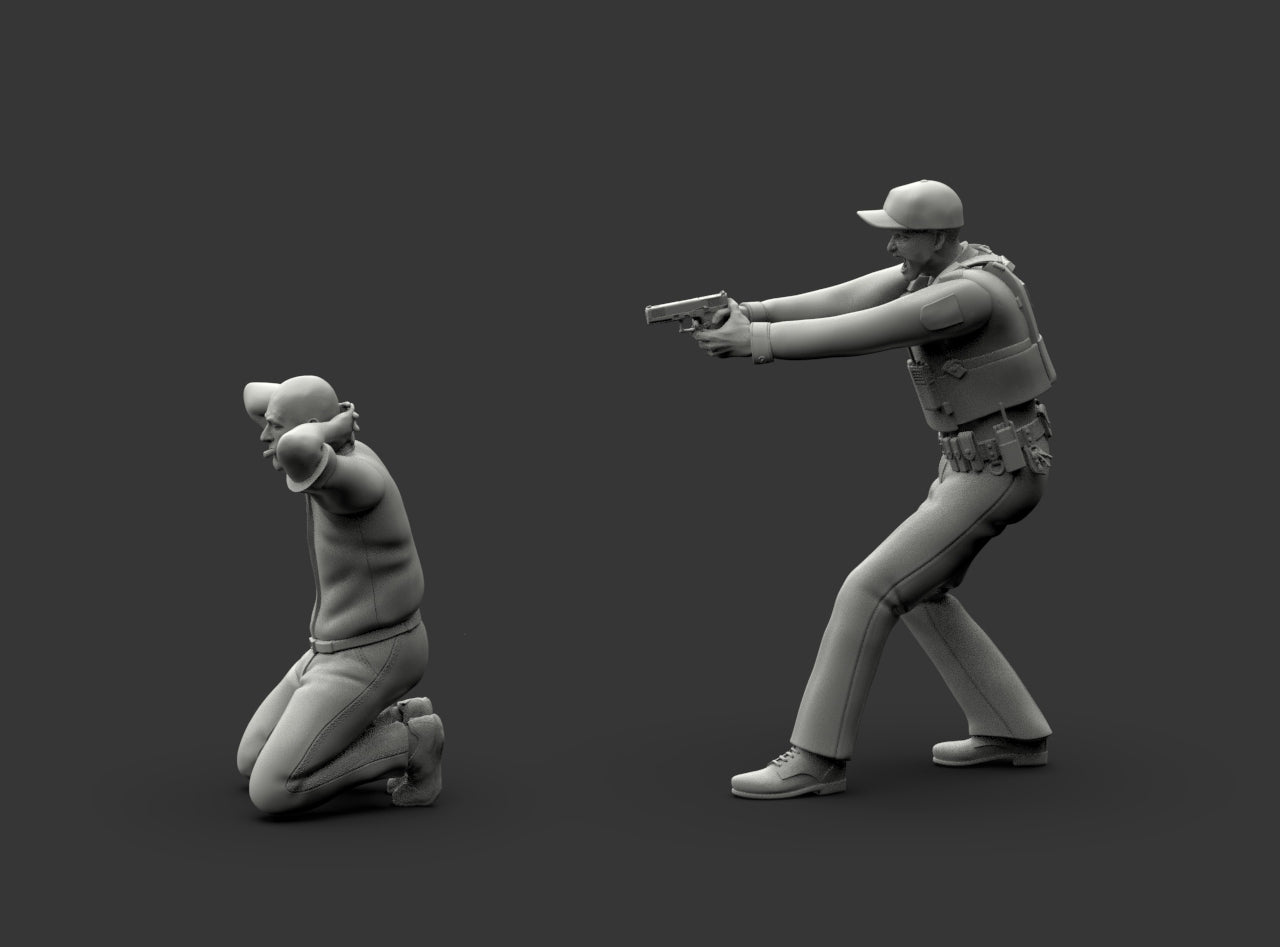 MM1222 Armed Policeman Arresting Suspect