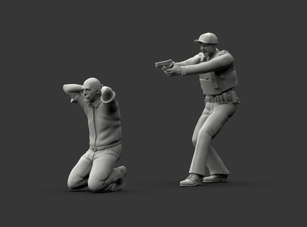 MM1222 Armed Policeman Arresting Suspect