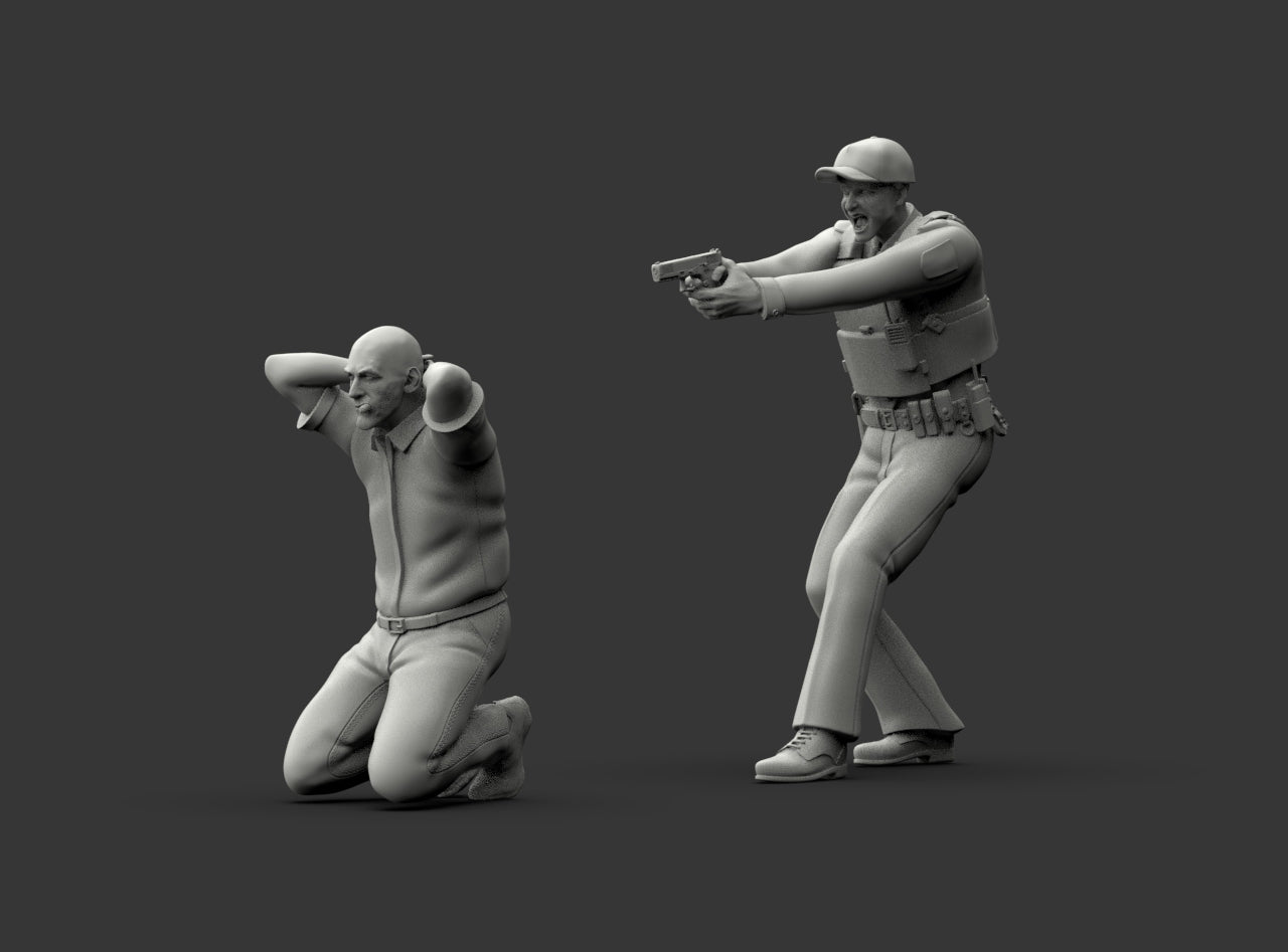 MM1222 Armed Policeman Arresting Suspect