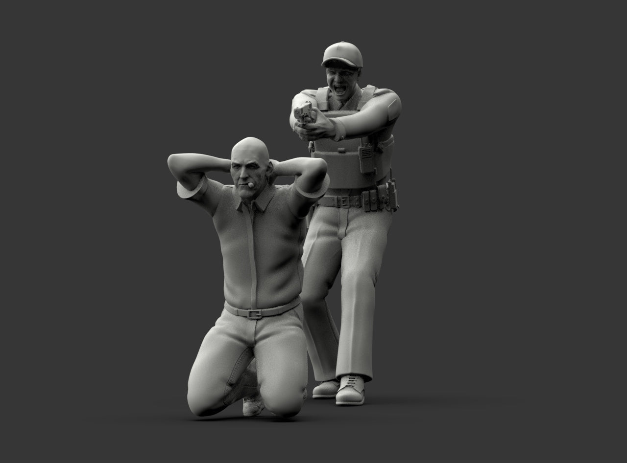 MM1222 Armed Policeman Arresting Suspect