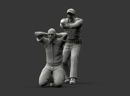 MM1222 Armed Policeman Arresting Suspect