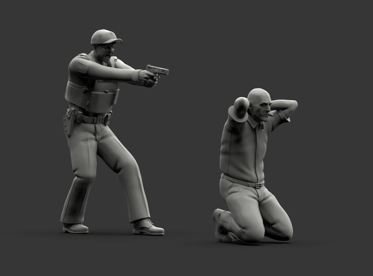 MM1222 Armed Policeman Arresting Suspect