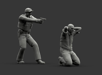 MM1222 Armed Policeman Arresting Suspect