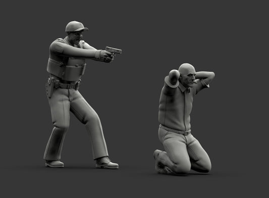 MM1222 Armed Policeman Arresting Suspect