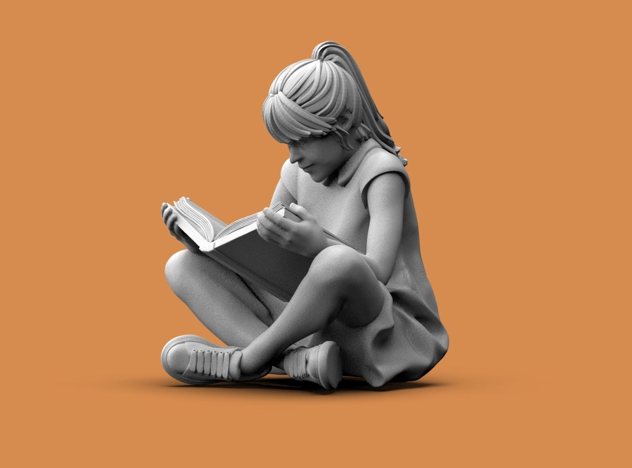 MM1394 Young Girl Reading