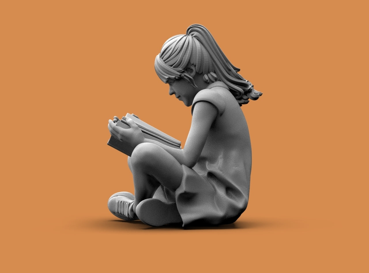 MM1394 Young Girl Reading