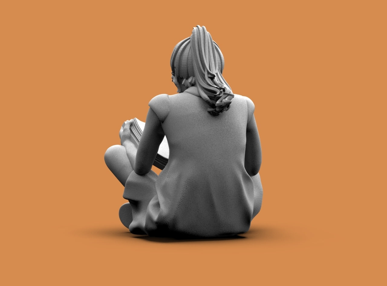 MM1394 Young Girl Reading