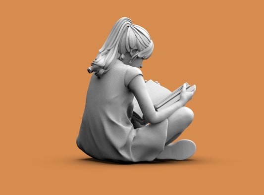 MM1394 Young Girl Reading