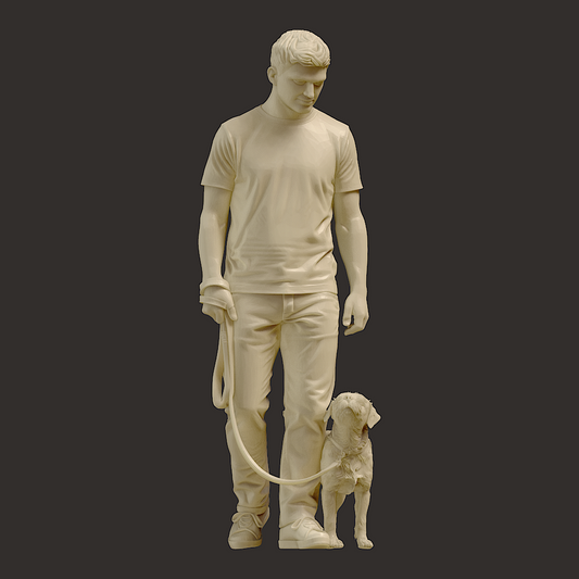 MM4260 Male Walking His Dog