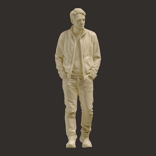 MM4257 Male walking hands in pockets