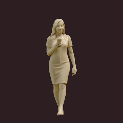 MM4182 Female with Mobile Phone Walking