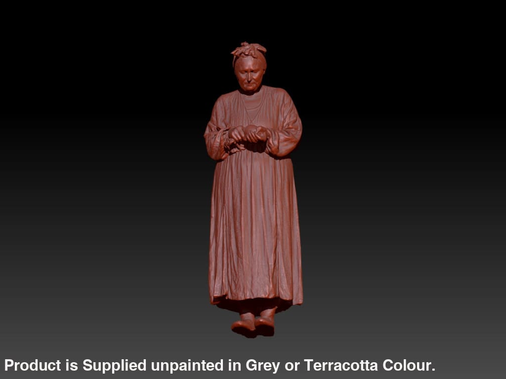 S3Ds0008 House Wife Drying A Cup Figure