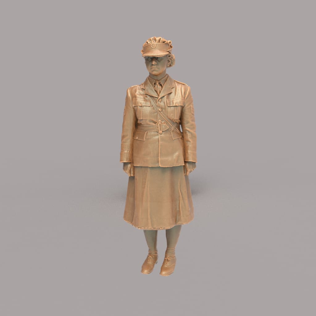 132s-0027 WW2 Girl in Uniform Figure